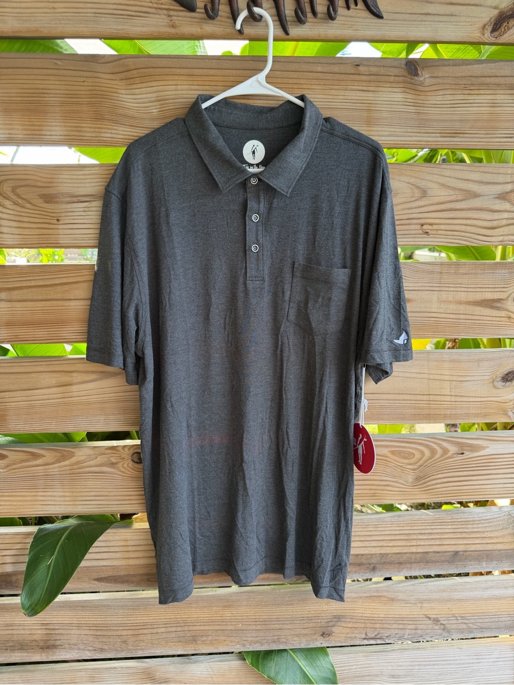 Toes on the nose Men's Charcoal Gray Polo Shirt NWT